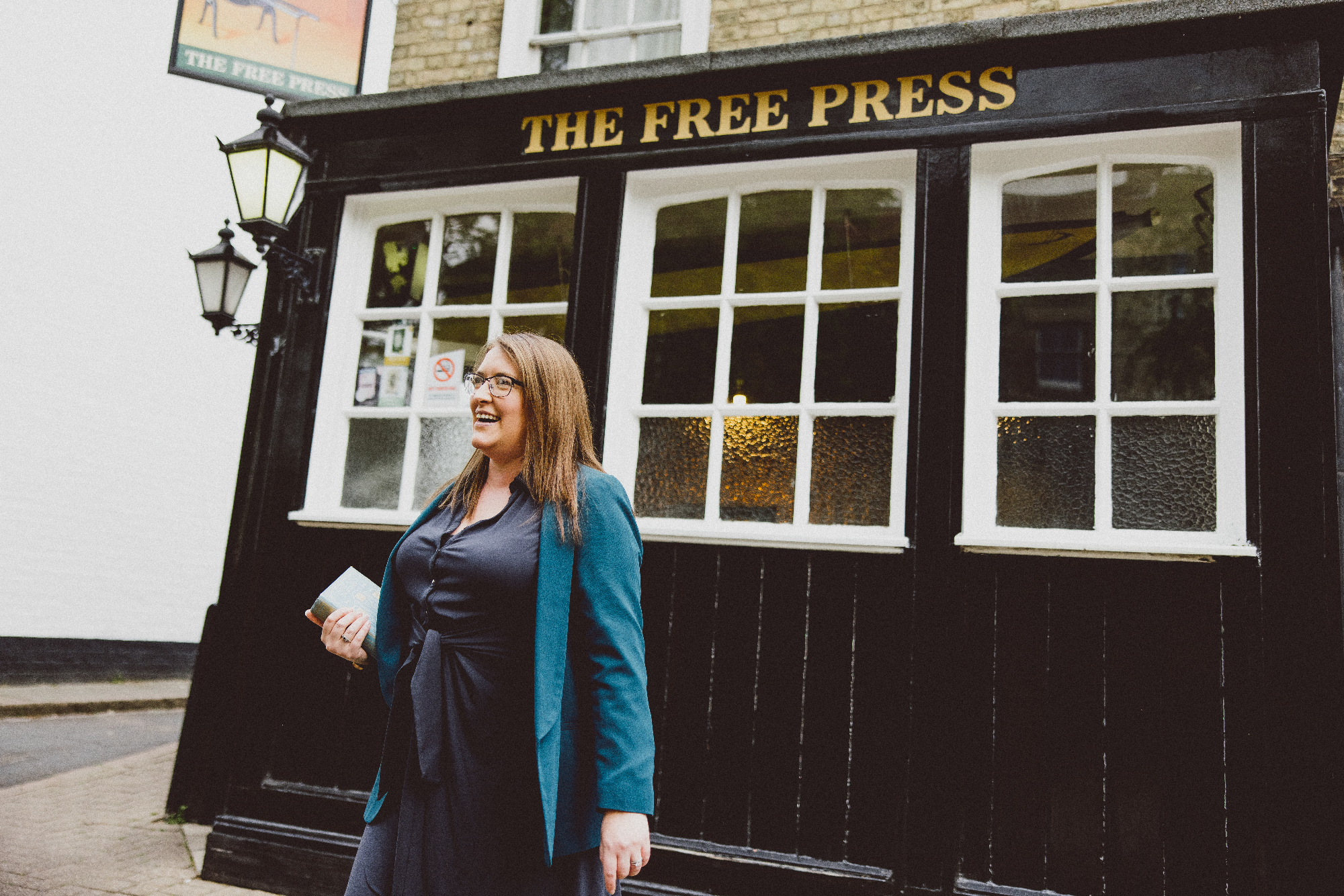 Racehl Ryder outside The Free Press pub in Cambridge