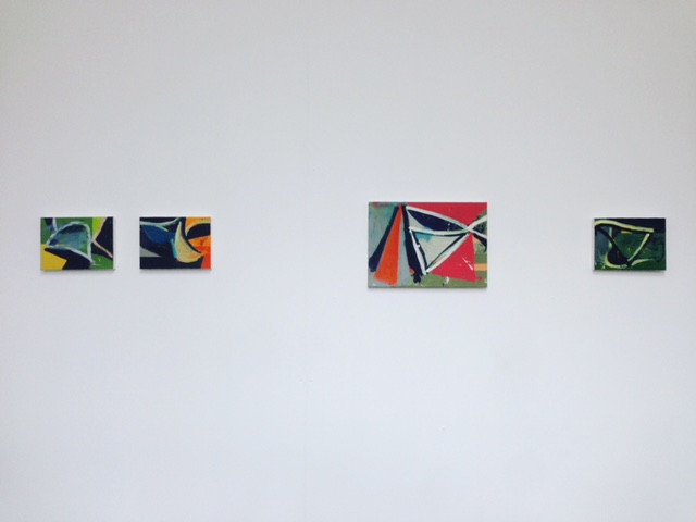 Small fine art paintings on wall