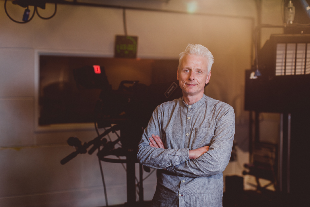James Ward in the film studio