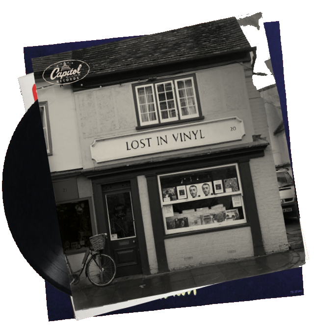 Photo of Lost in Vinyl exterior on a vinyl sleeve