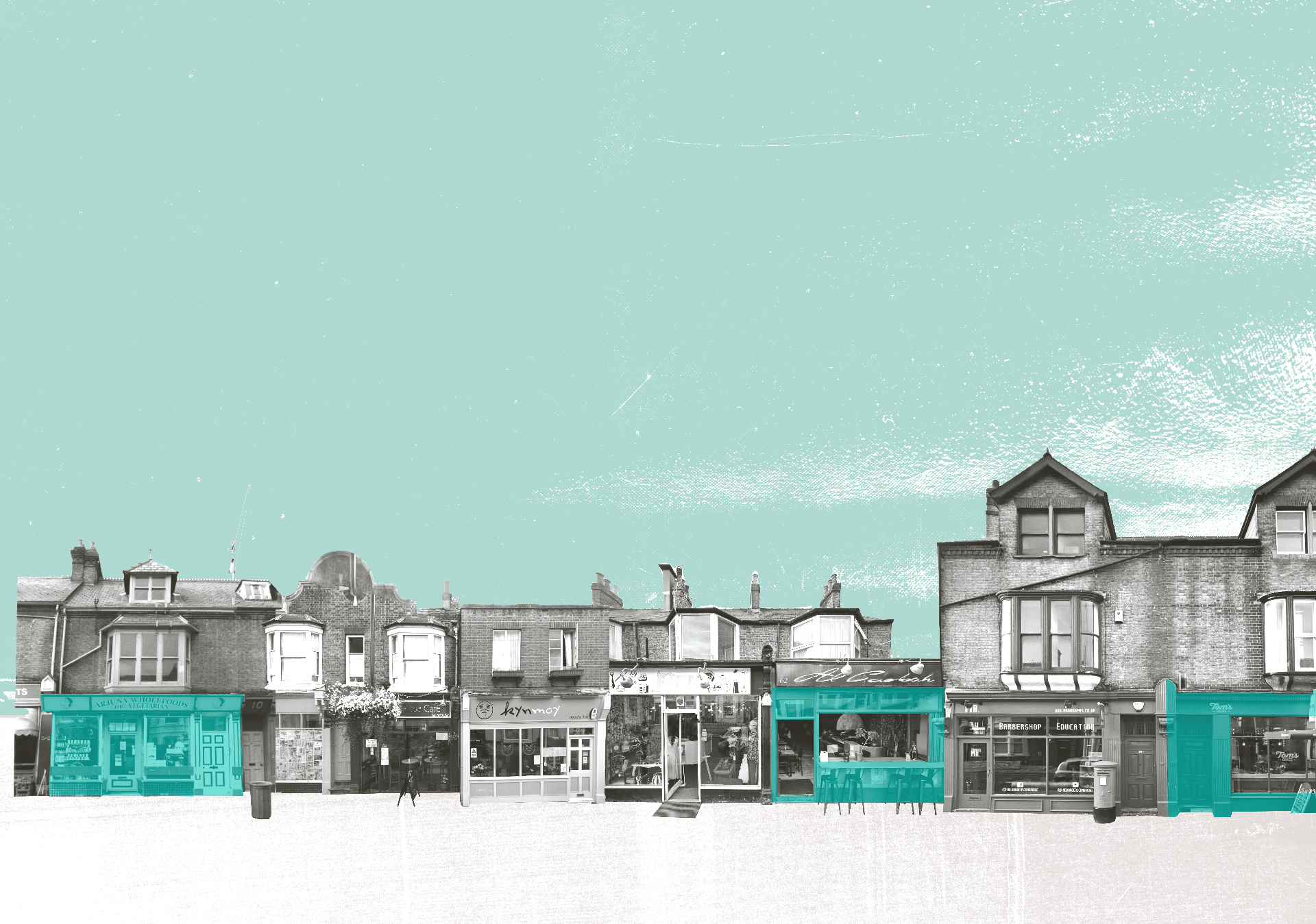 Mill Road shopfronts, Cambridge