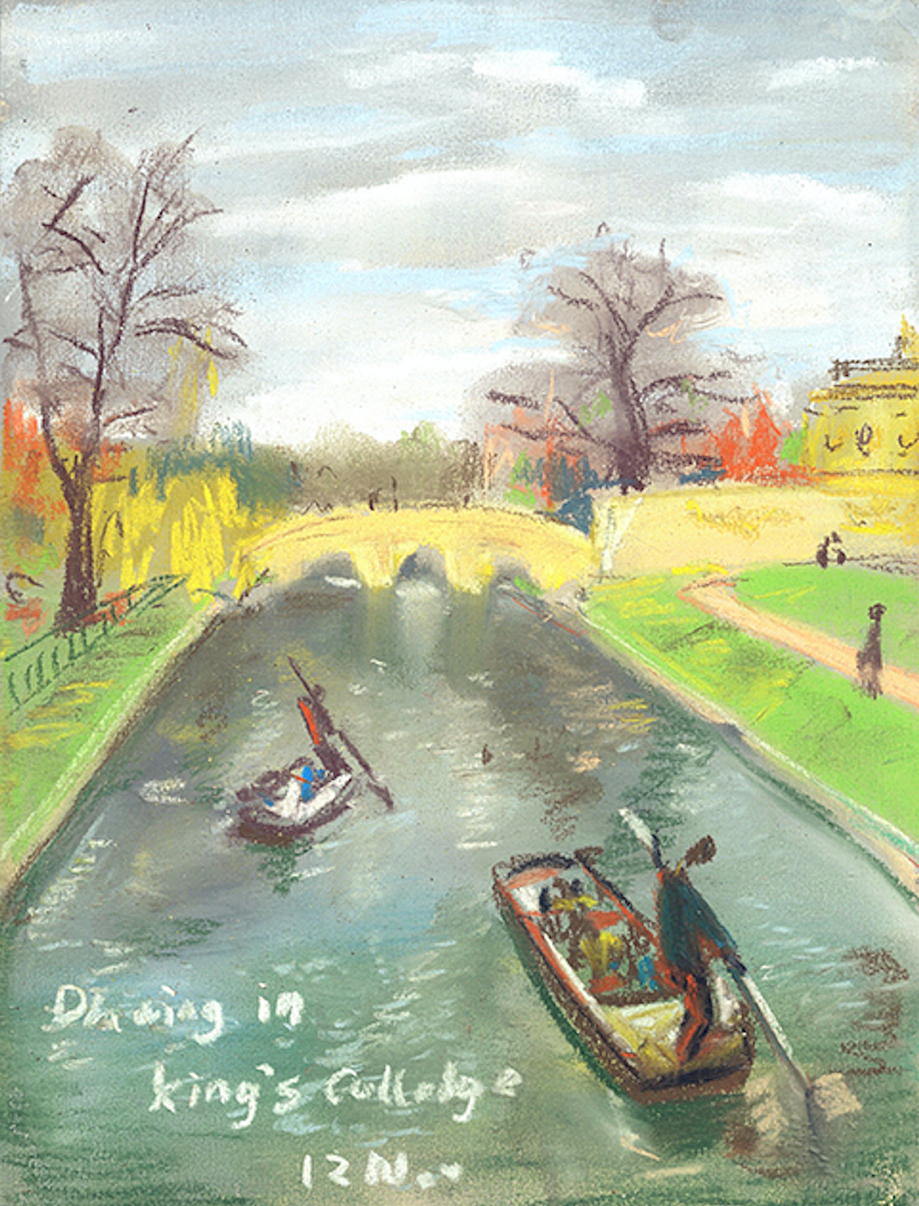 Illustration of punts on River Cam