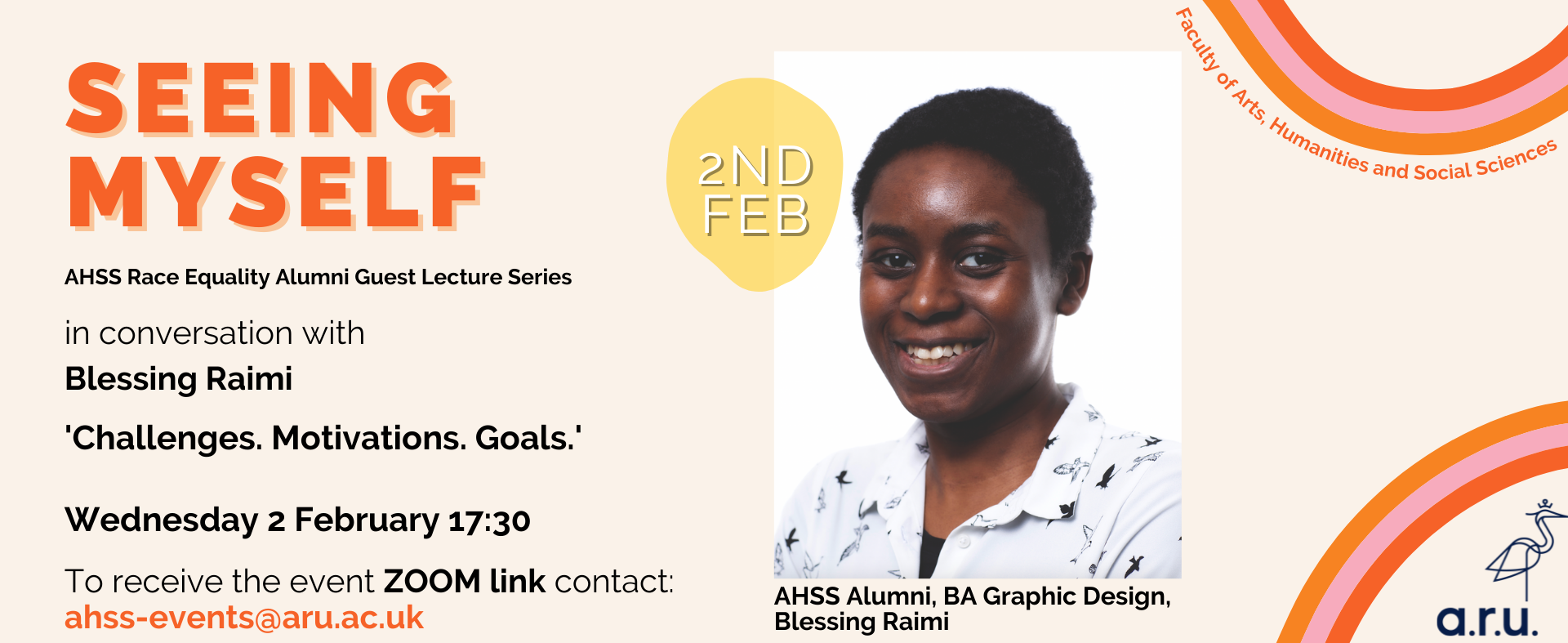 'Seeing Myself' In conversation with - Blessing Raimi event poster.