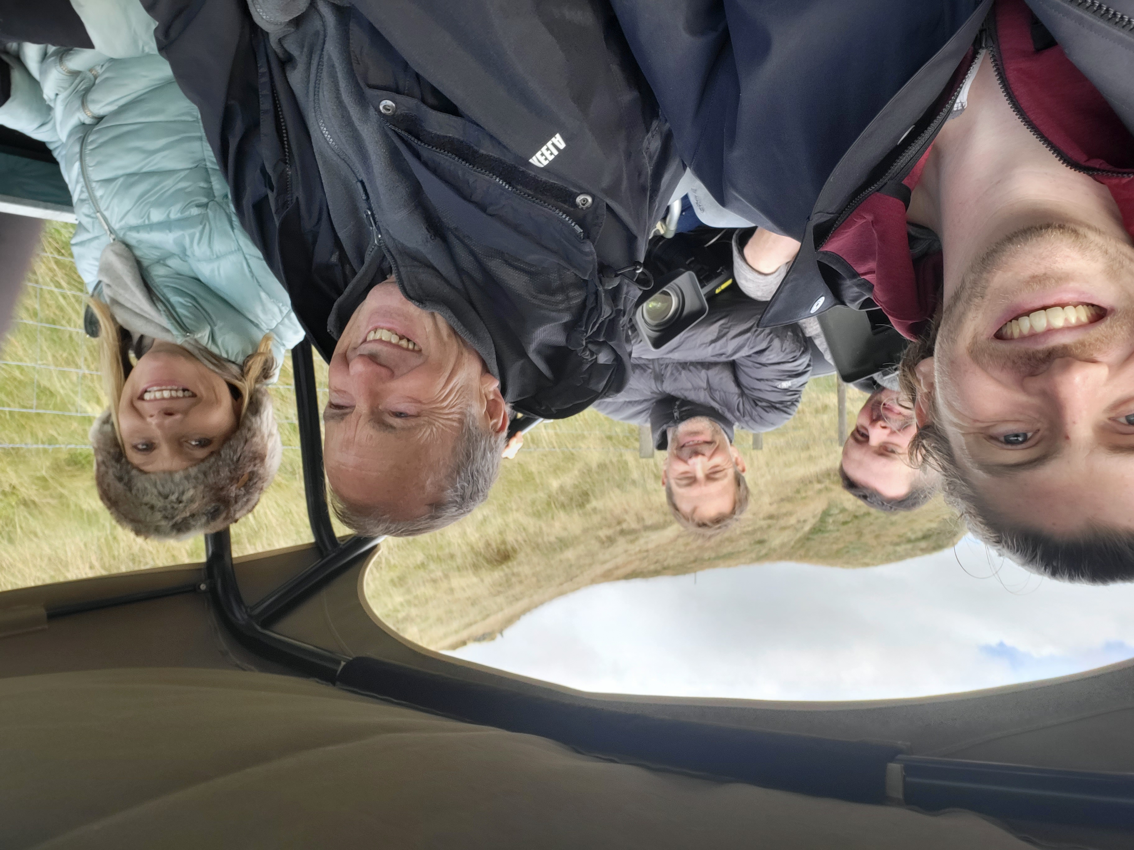 A photo of George Langdon and crew on set.