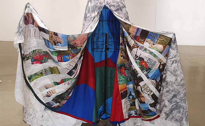 A dress made from colourful prints